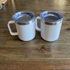 Set of two stainless steel insulated coffee cups